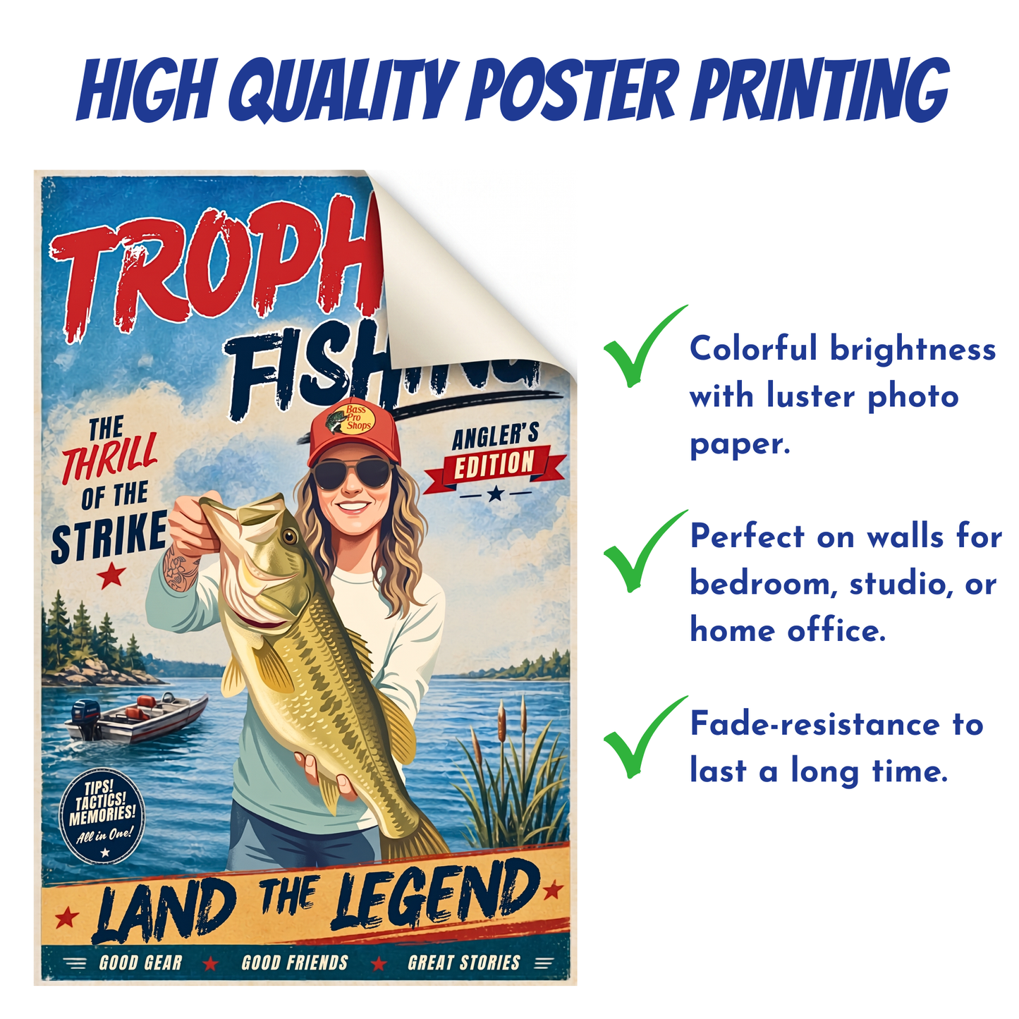 Custom Fishing Photo Retro Art - Personalized Poster