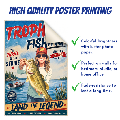 Custom Fishing Photo Retro Art - Personalized Poster