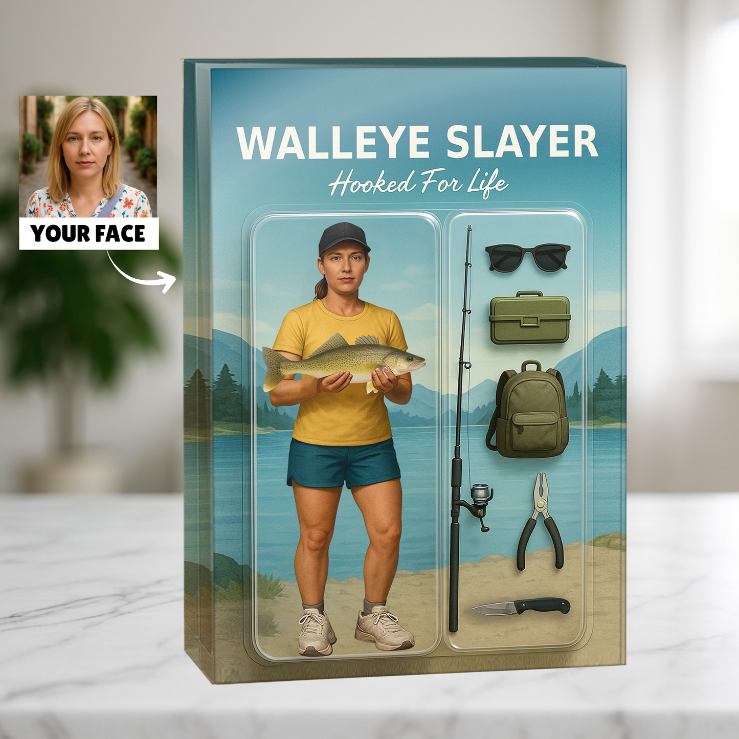 Fish Slayer - Custom Face Acrylic Plaque