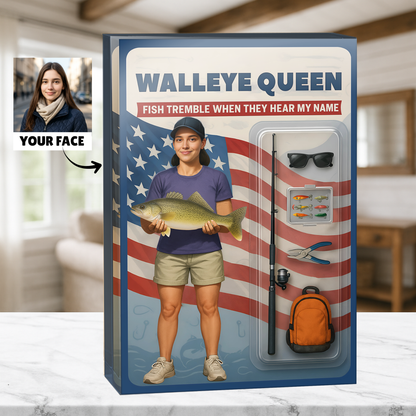 Fishing Queen - Custom Face Acrylic Plaque