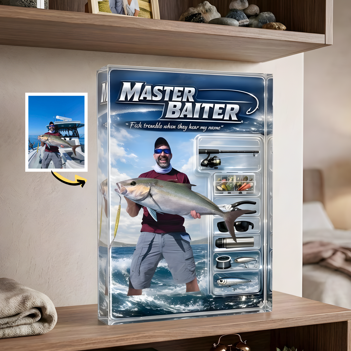 Custom Fishing Photo Acrylic Plaque - Personalized Gift For Avid Fisherman