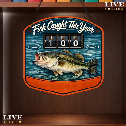 Personalized Fish Tracker – Model 1 (Wall Hanging & Tabletop Display)