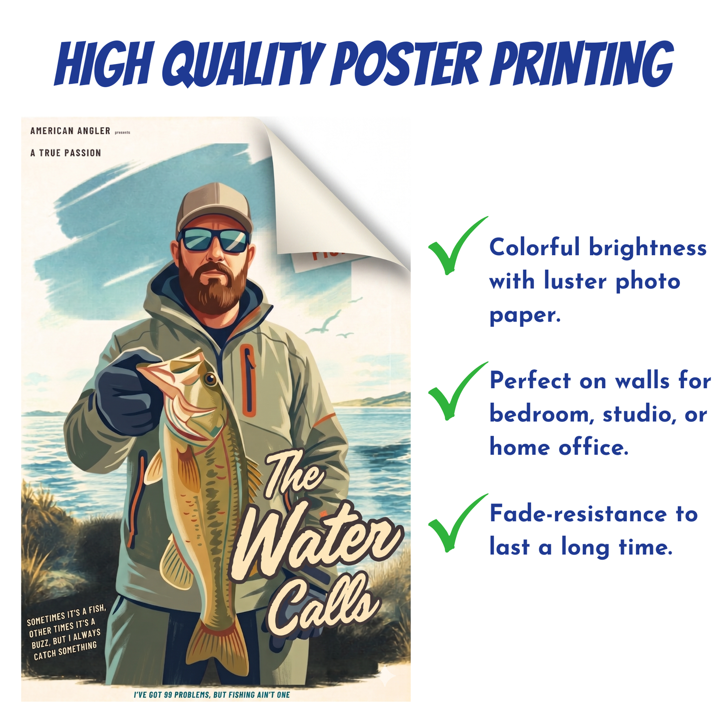 Custom Fishing Photo Retro Art - Personalized Poster