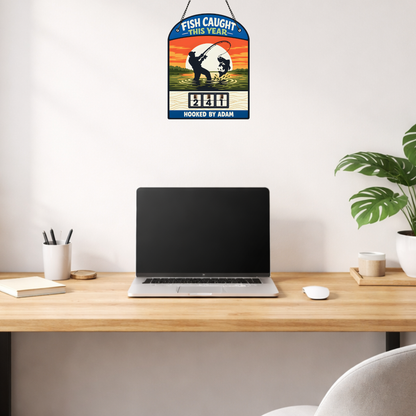 Personalized Fish Tracker – Model 5 (Wall Hanging & Tabletop Display)