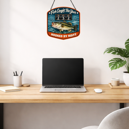 Personalized Fish Tracker – Model 1 (Wall Hanging & Tabletop Display)