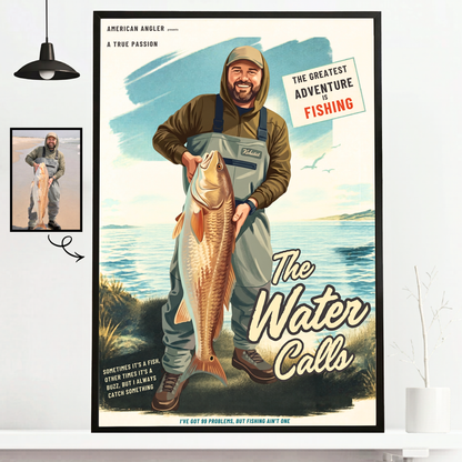 Custom Fishing Photo Retro Art - Personalized Poster