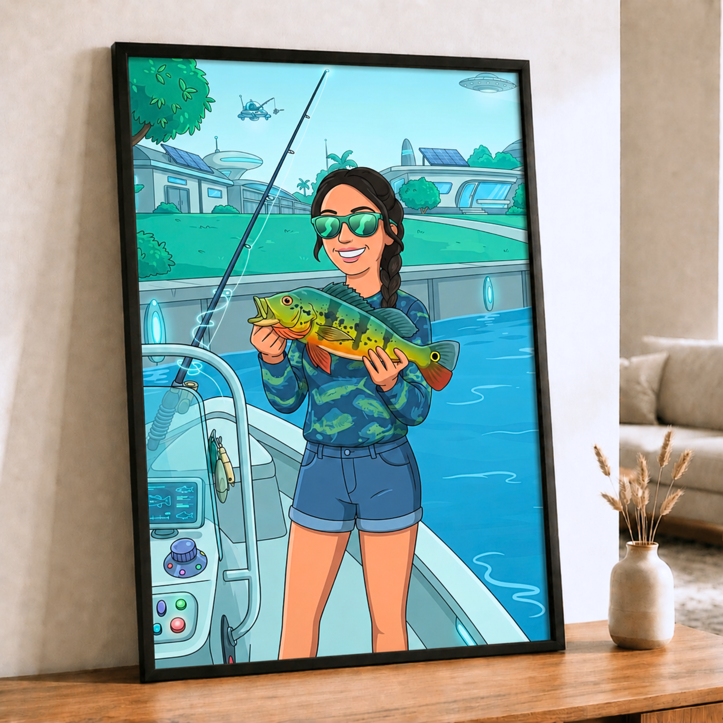 Futurama Character Personalized Fishing Poster