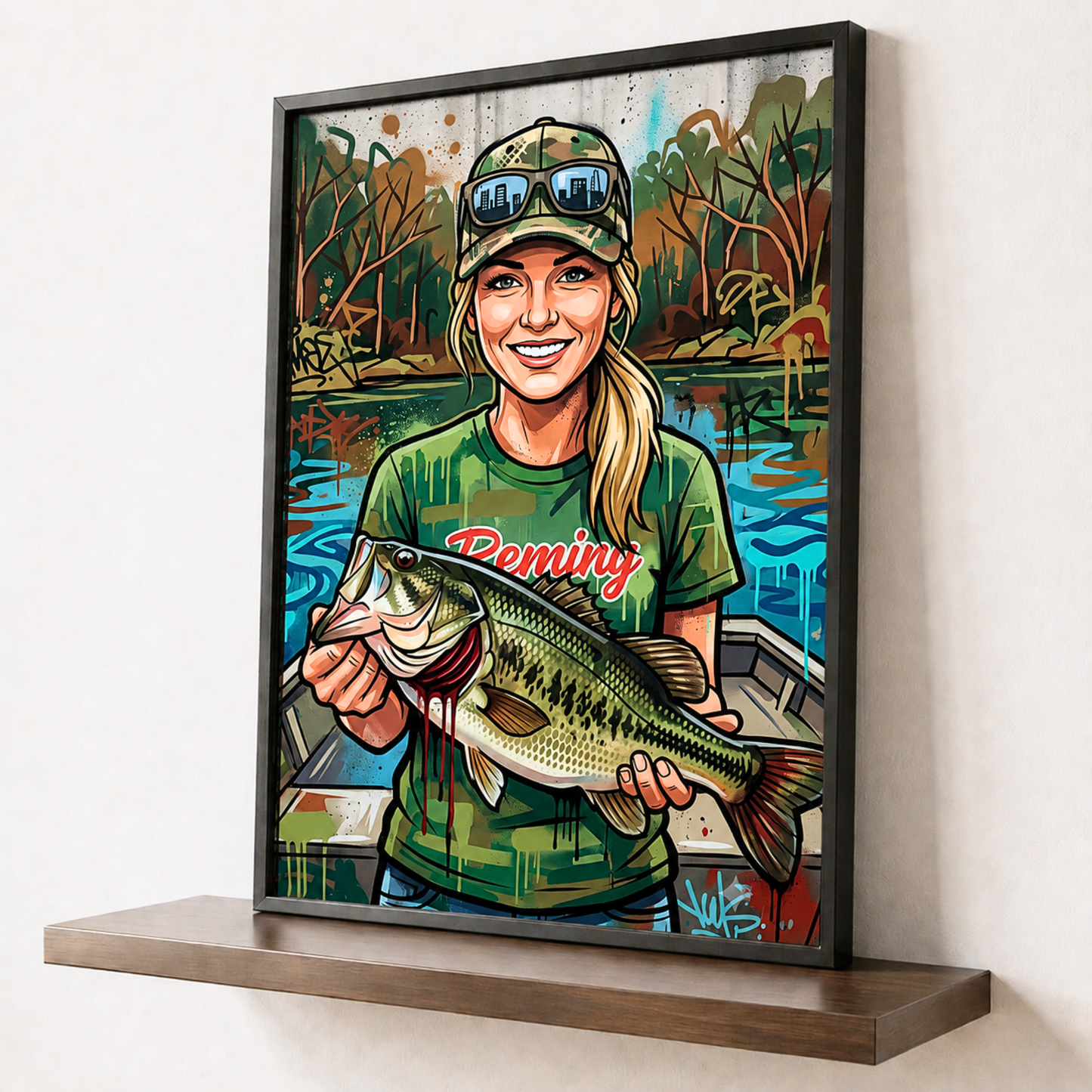 Graffiti Street Art Personalized Fishing Poster