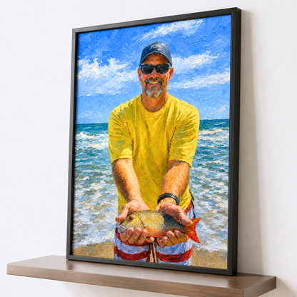 Oil Painting Art Personalized Fishing Poster