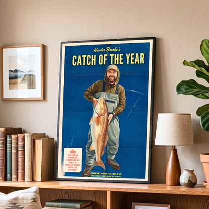 Custom Fishing Photo Retro Art - Personalized Poster