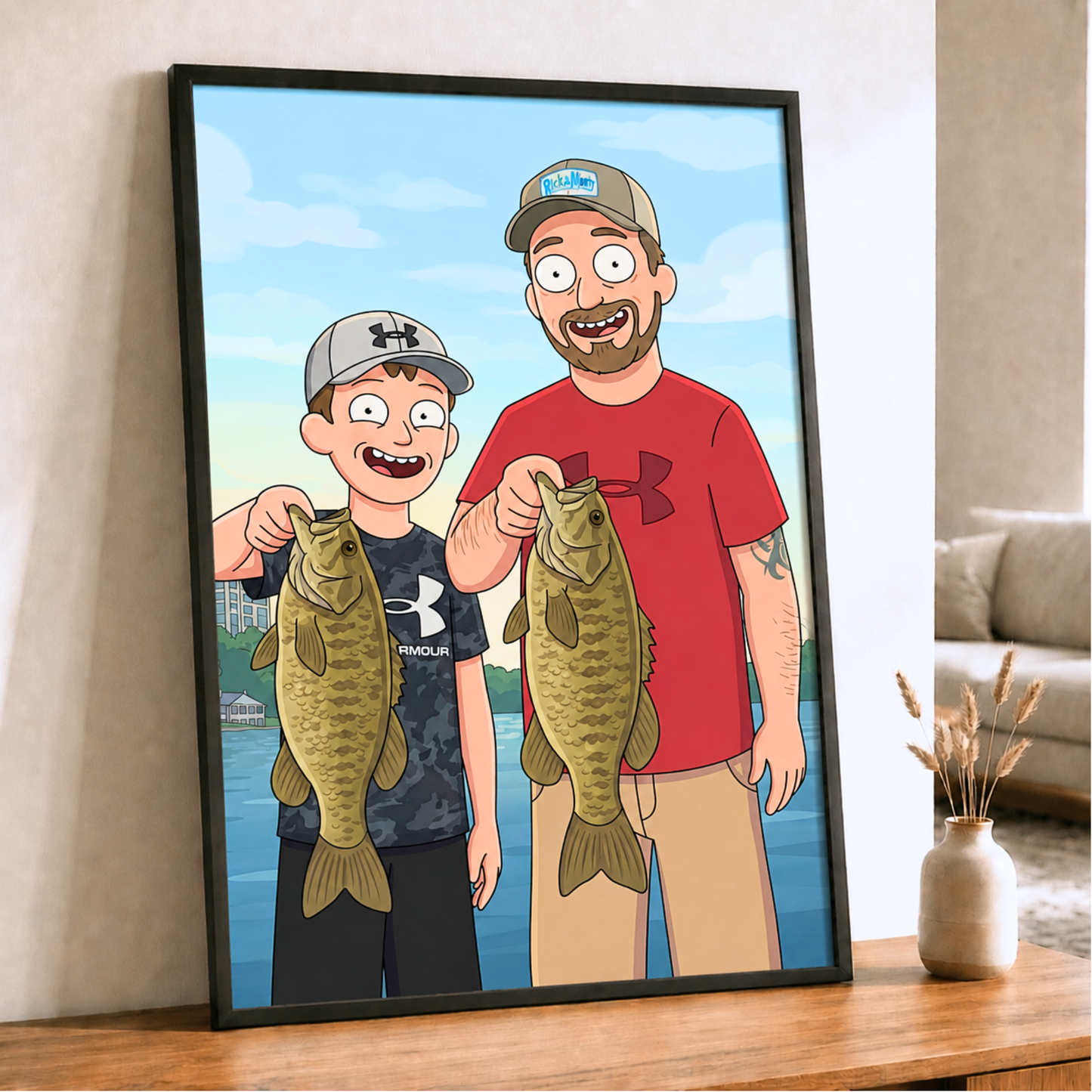 Rick & Morty Character Personalized Fishing Poster