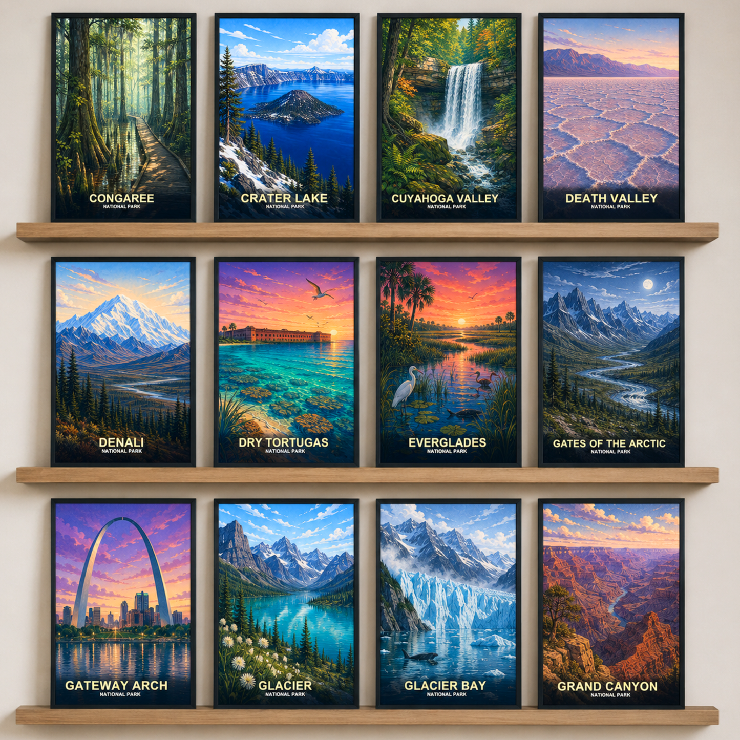 National Park Poster Set - Choose Any 3 Scenic Prints - Nature Lover Wall Decor