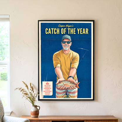 Custom Fishing Photo Retro Art - Personalized Poster