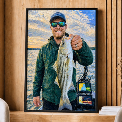 Oil Painting Art Personalized Fishing Poster