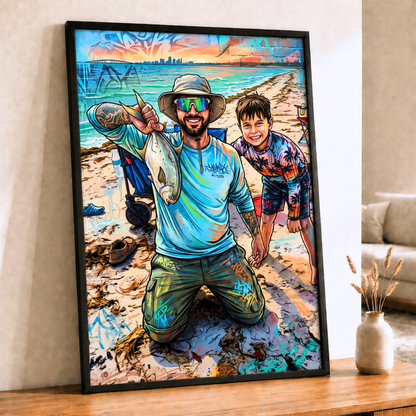 Graffiti Street Art Personalized Fishing Poster