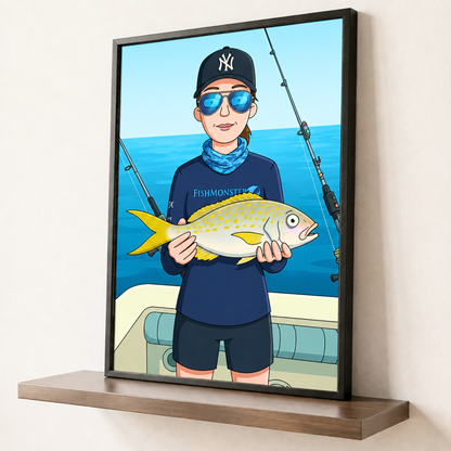 Rick & Morty Character Personalized Fishing Poster
