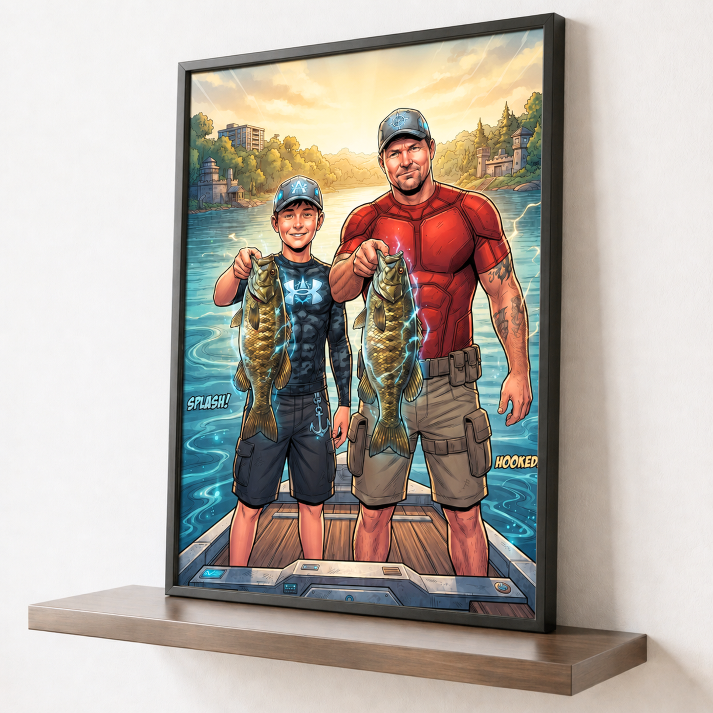 Comic Super Hero Personalized Fishing Poster