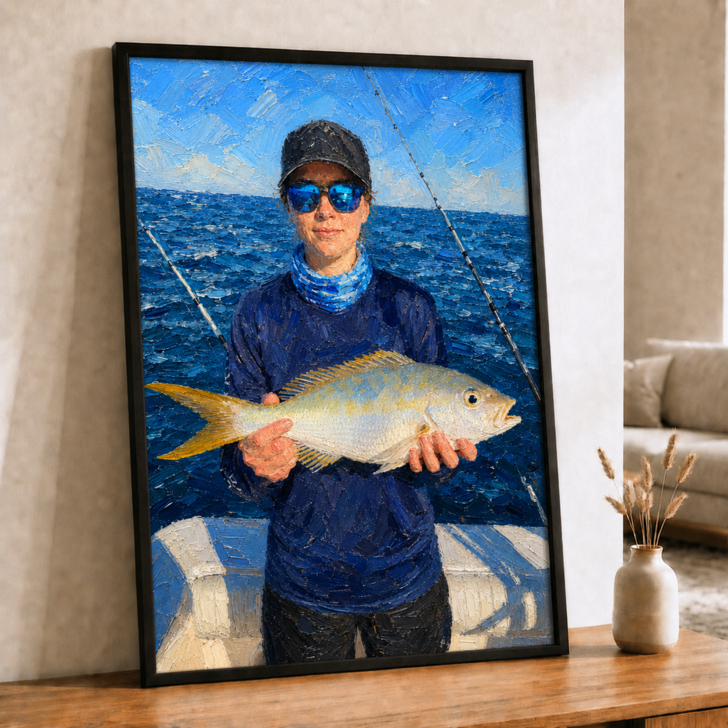 Oil Painting Art Personalized Fishing Poster