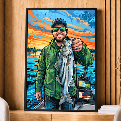 Graffiti Street Art Personalized Fishing Poster