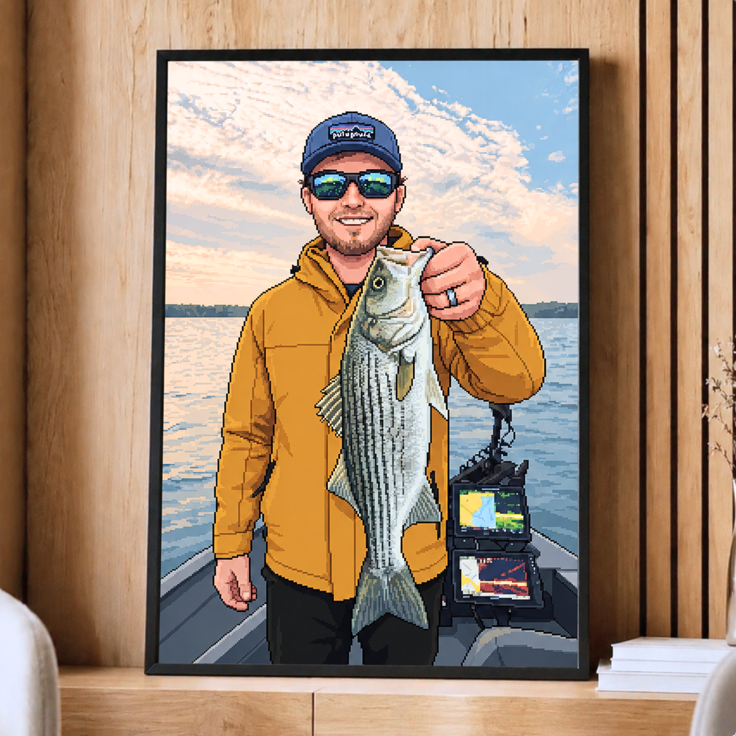 Pixel Art Personalized Fishing Poster