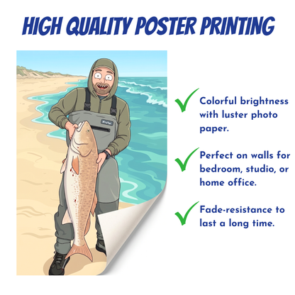 Rick & Morty Character Personalized Fishing Poster