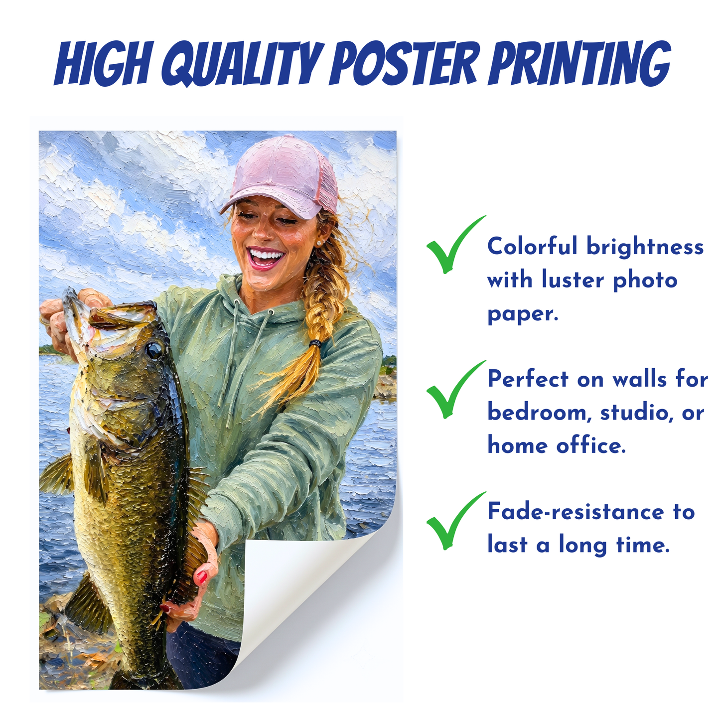 Oil Painting Art Personalized Fishing Poster
