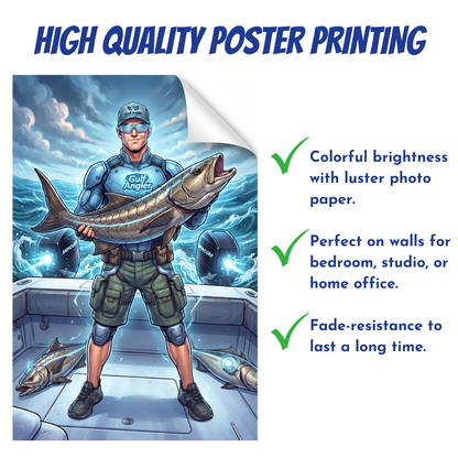 Comic Super Hero Personalized Fishing Poster