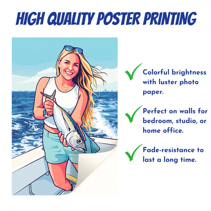 Pop Art Personalized Fishing Poster
