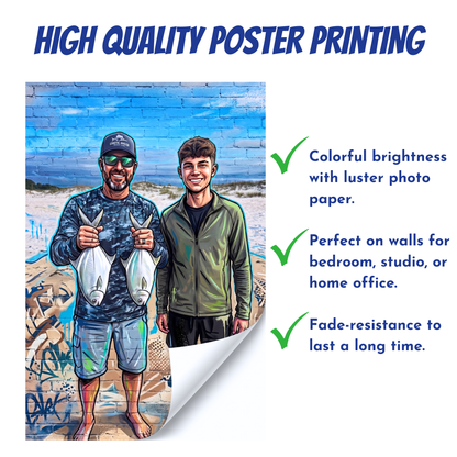 Graffiti Street Art Personalized Fishing Poster