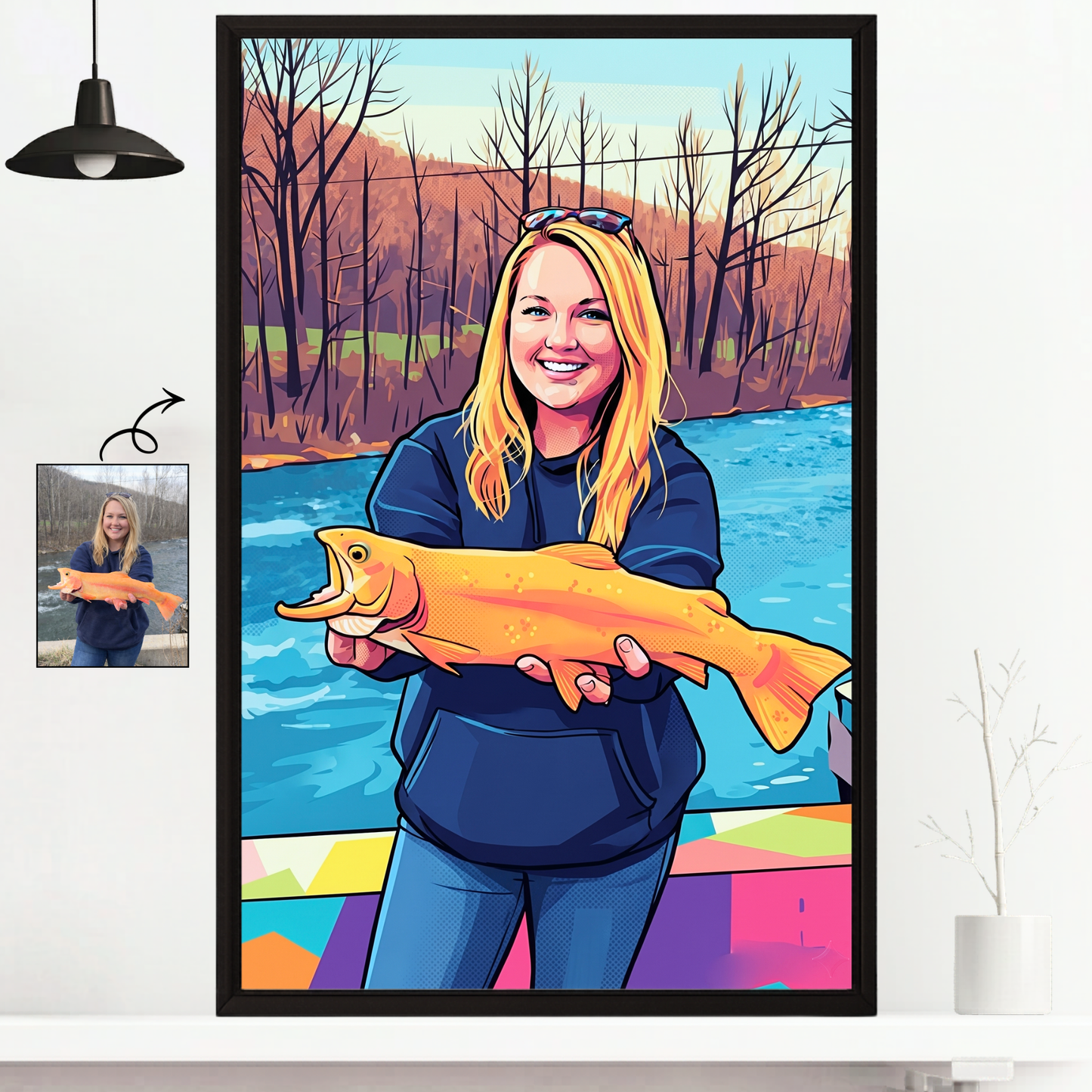 Pop Art Personalized Fishing Poster