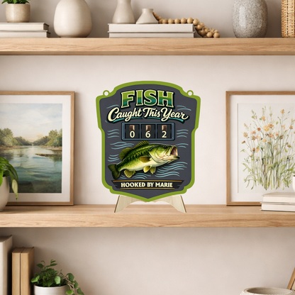 Personalized Fish Tracker – Model 7 (Wall Hanging & Tabletop Display)