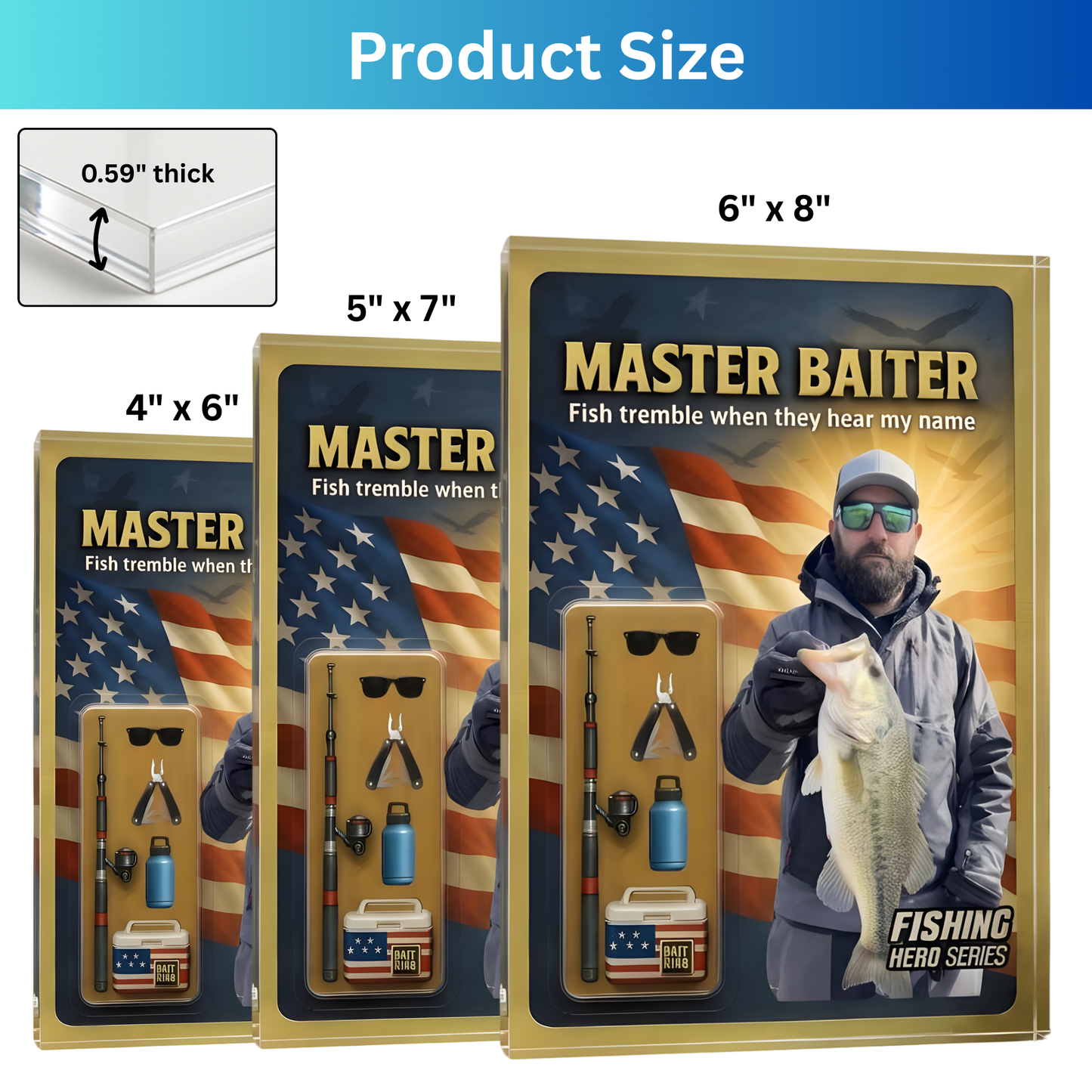 Custom Fishing Photo Acrylic Plaque - Personalized Gift For Avid Fisherman