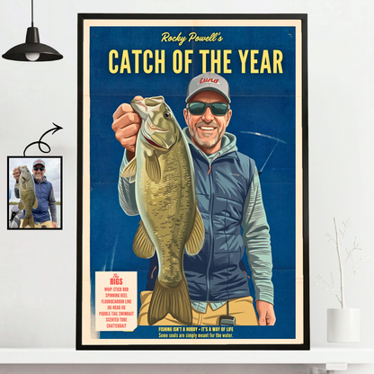 Custom Fishing Photo Retro Art - Personalized Poster