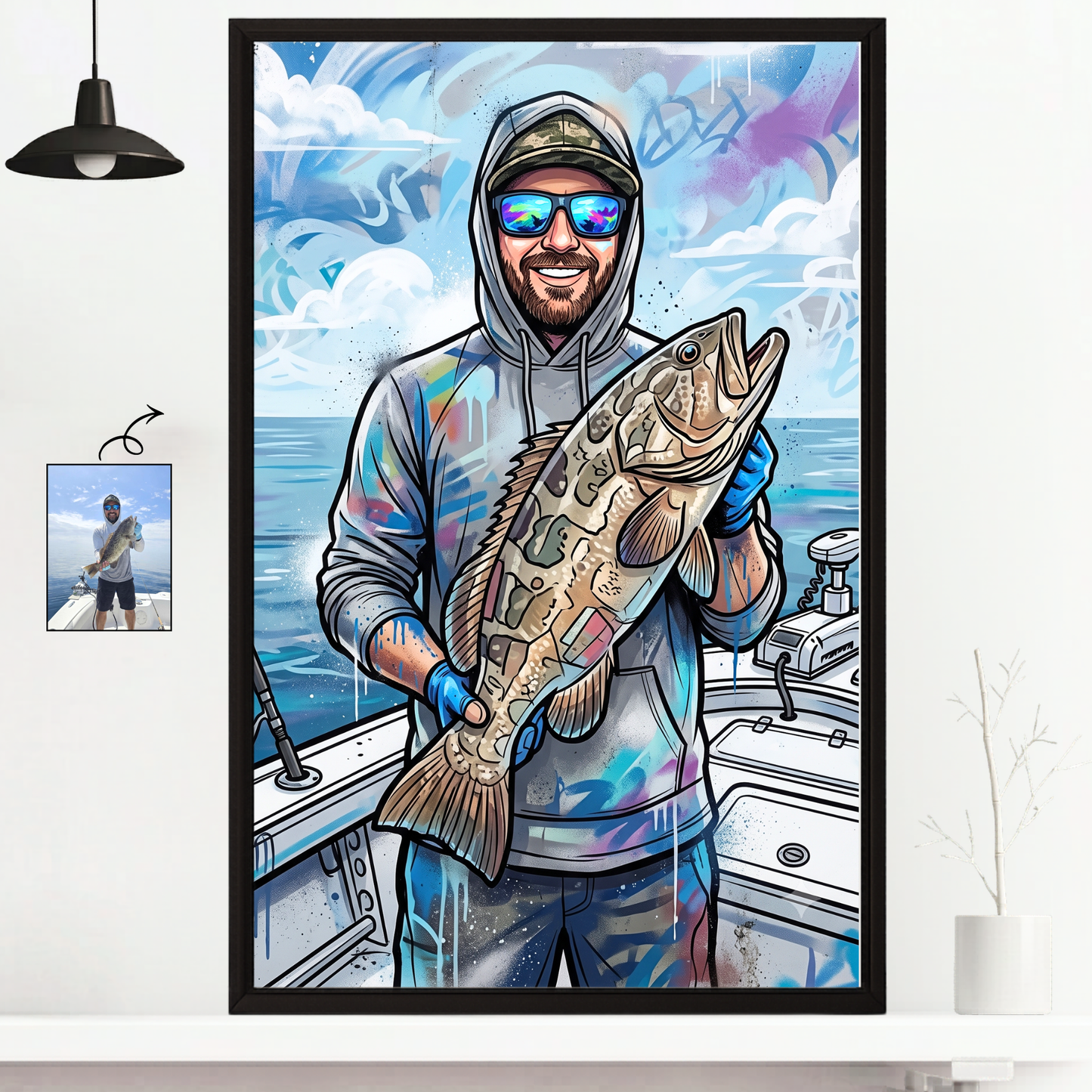 Graffiti Street Art Personalized Fishing Poster
