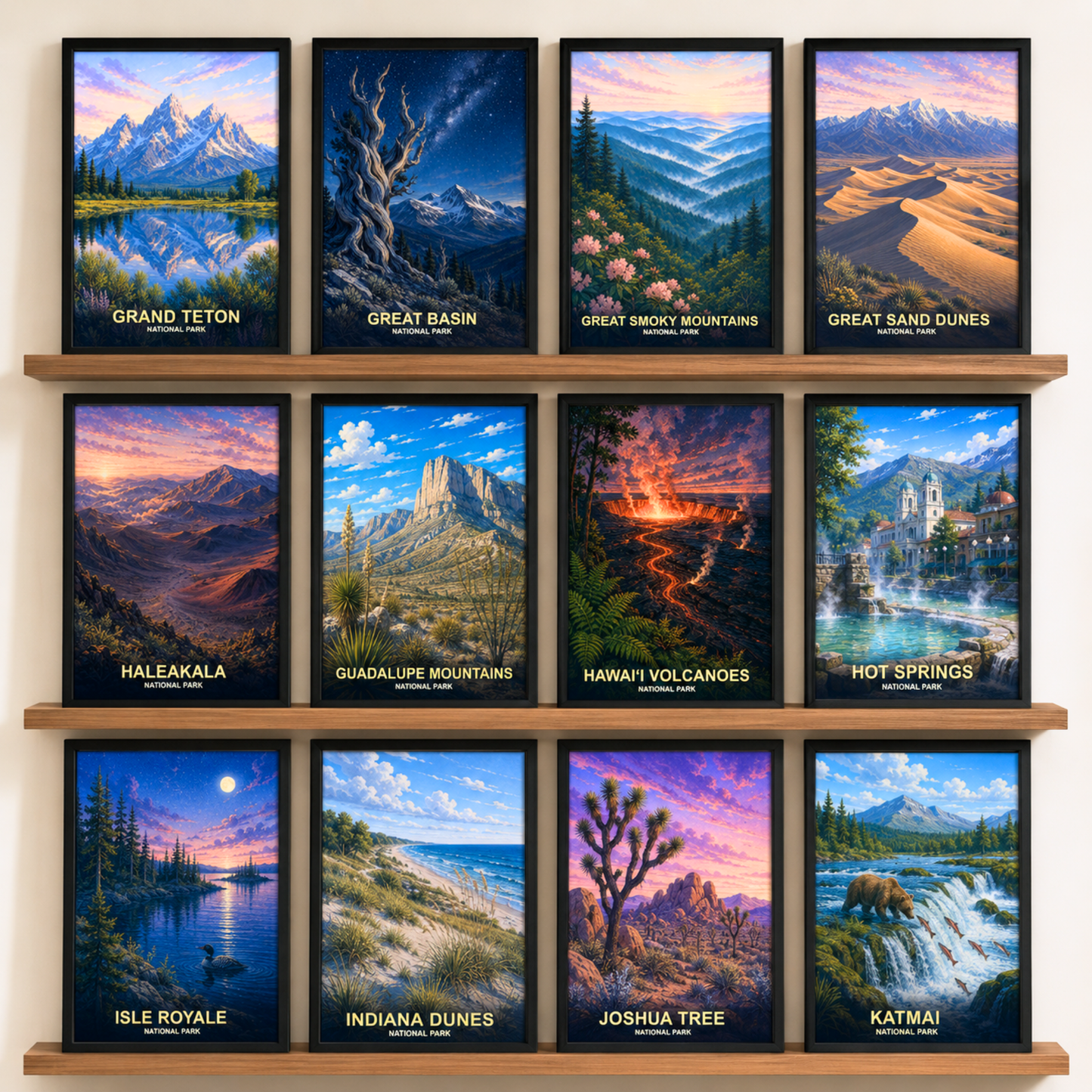 National Park Poster Set - Choose Any 3 Scenic Prints - Nature Lover Wall Decor