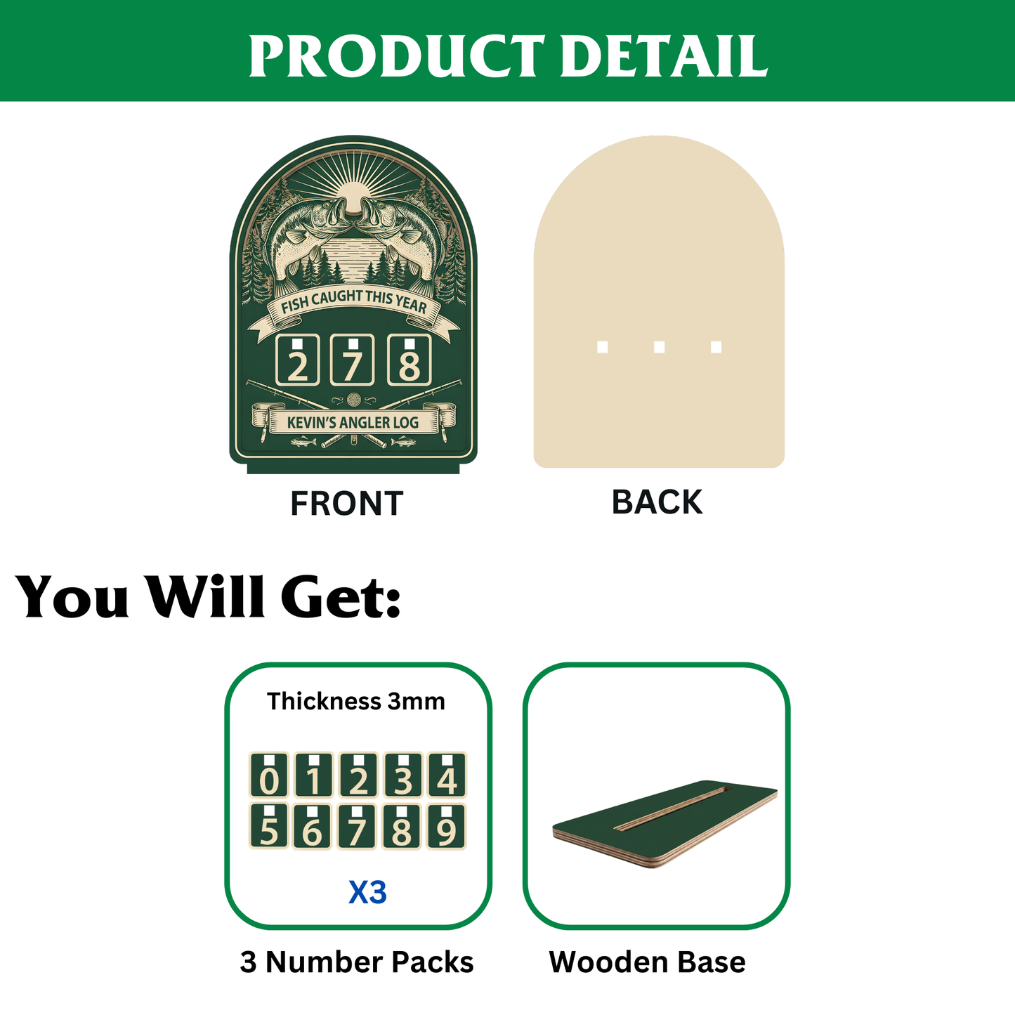 Personalized Fish Tracker With Base – Model 2