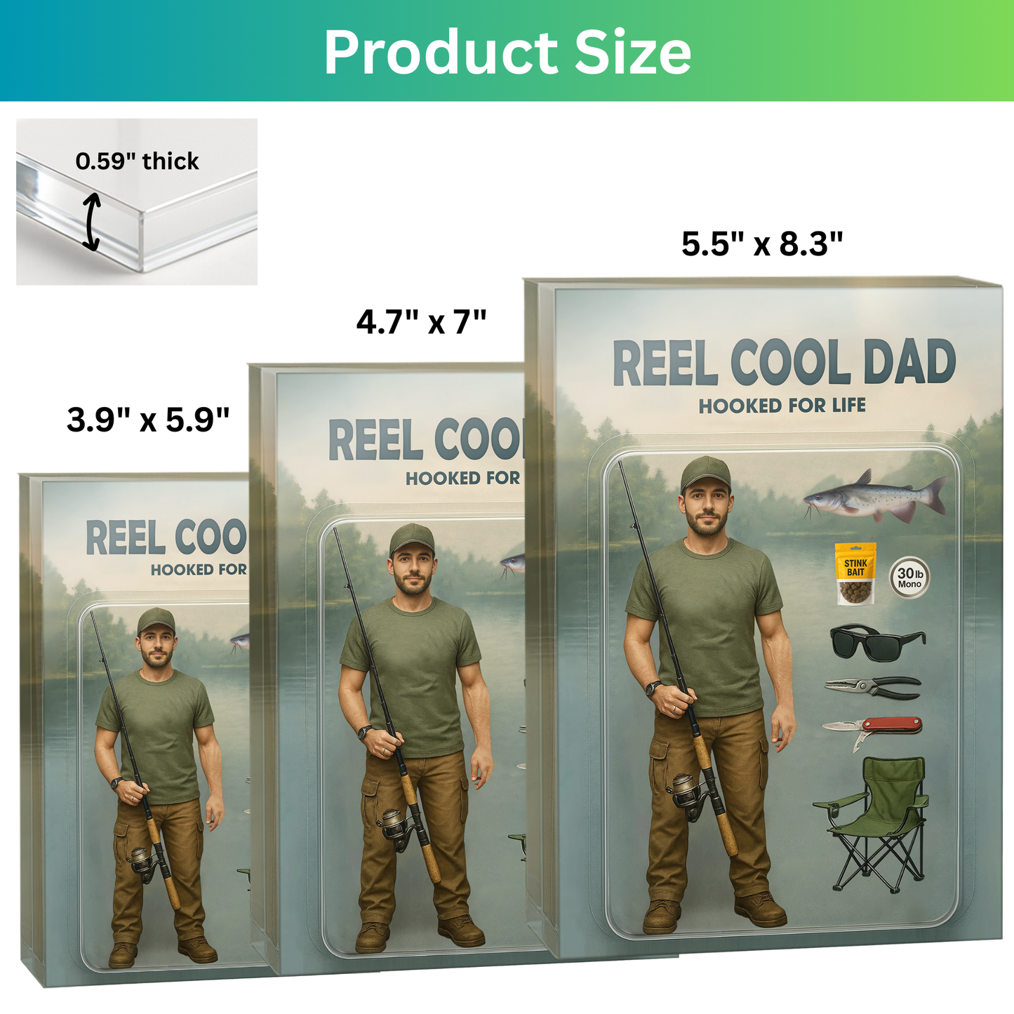 Reel Cool Dad Figure Acrylic Block