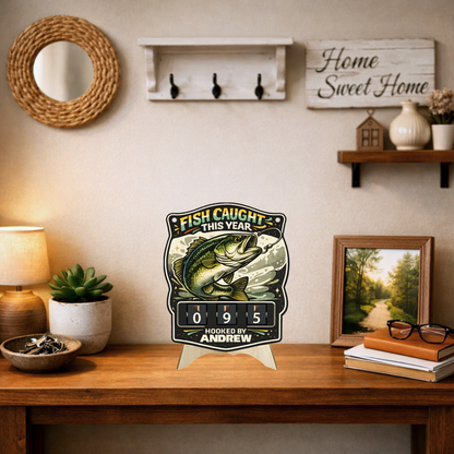 Personalized Fish Tracker – Model 3 (Wall Hanging & Tabletop Display)