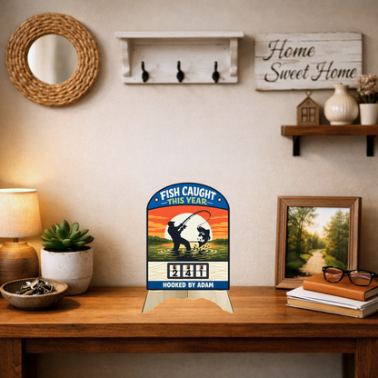 Personalized Fish Tracker – Model 5 (Wall Hanging & Tabletop Display)