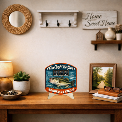 Personalized Fish Tracker – Model 1 (Wall Hanging & Tabletop Display)