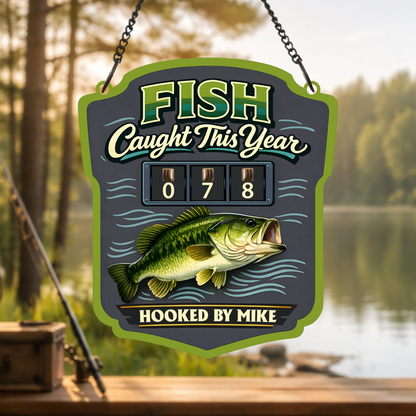 Personalized Fish Tracker – Model 7 (Wall Hanging & Tabletop Display)