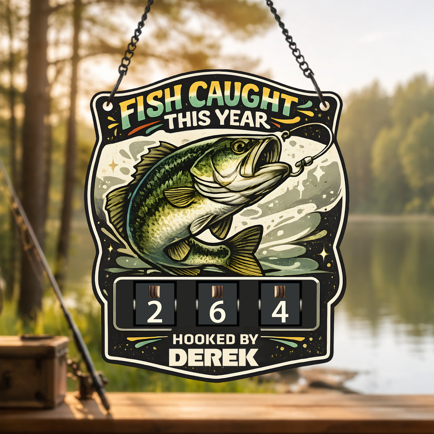 Personalized Fish Tracker – Model 3 (Wall Hanging & Tabletop Display)