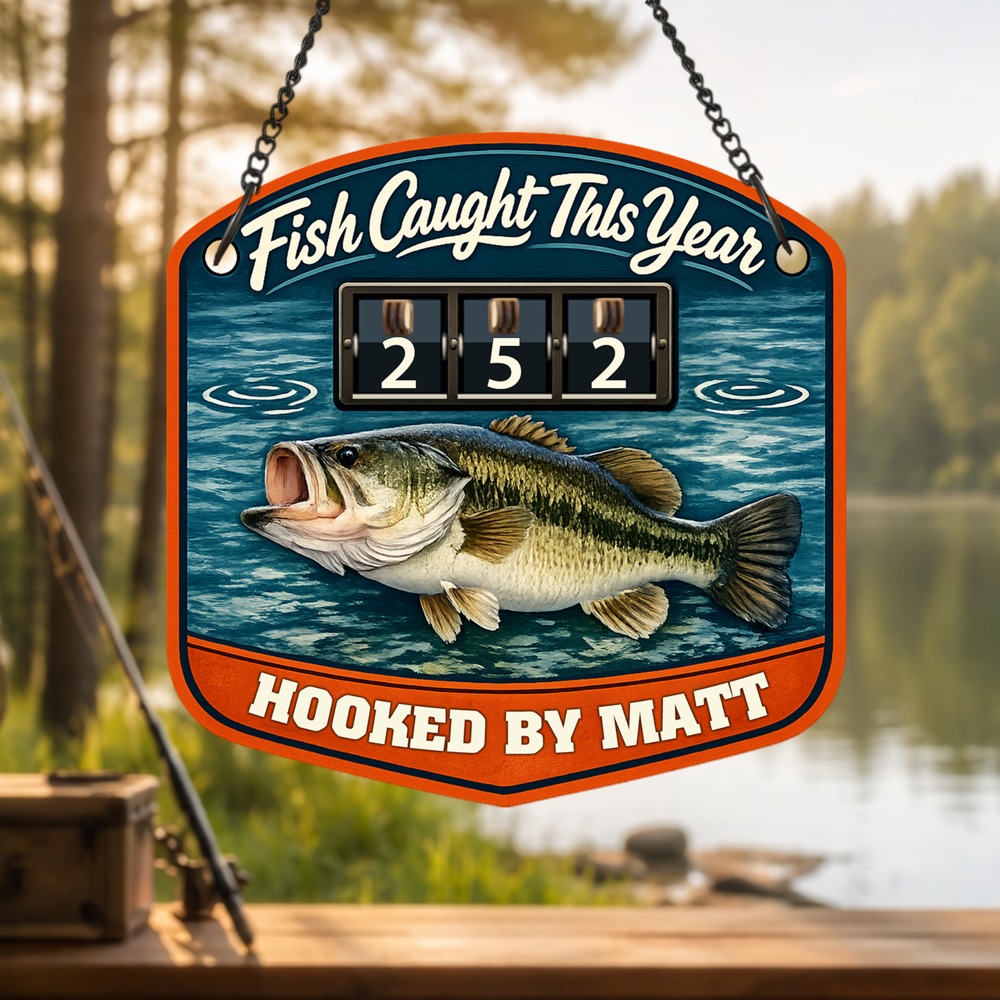 Personalized Fish Tracker – Model 1 (Wall Hanging & Tabletop Display)