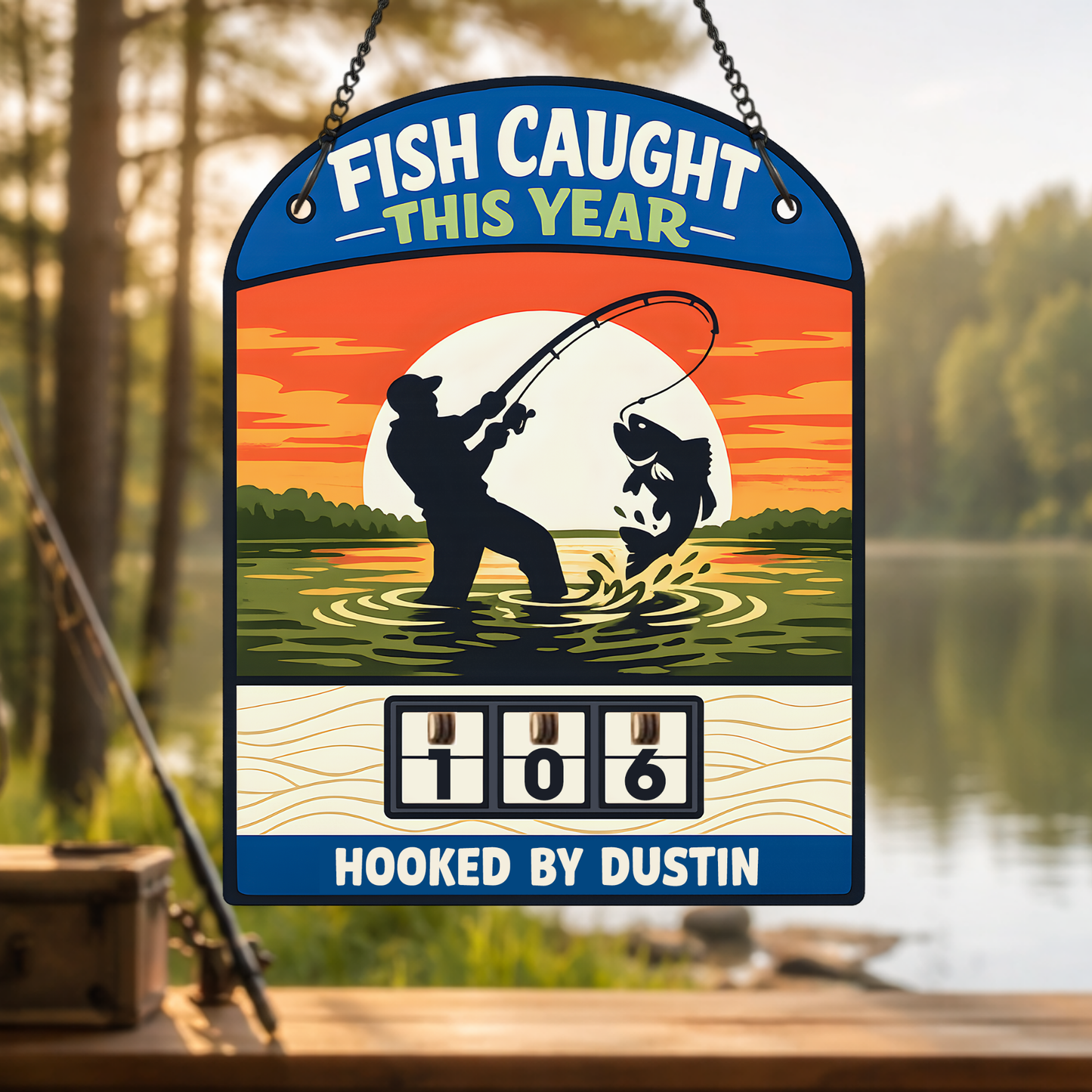 Personalized Fish Tracker – Model 5 (Wall Hanging & Tabletop Display)