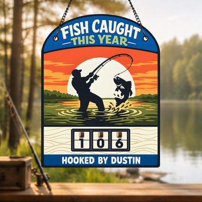 Personalized Fish Tracker – Model 5 (Wall Hanging & Tabletop Display)
