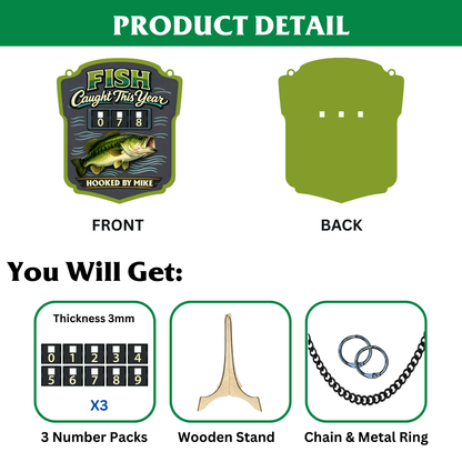 Personalized Fish Tracker – Model 7 (Wall Hanging & Tabletop Display)