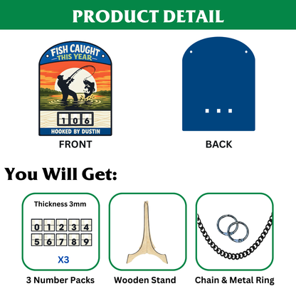 Personalized Fish Tracker – Model 5 (Wall Hanging & Tabletop Display)