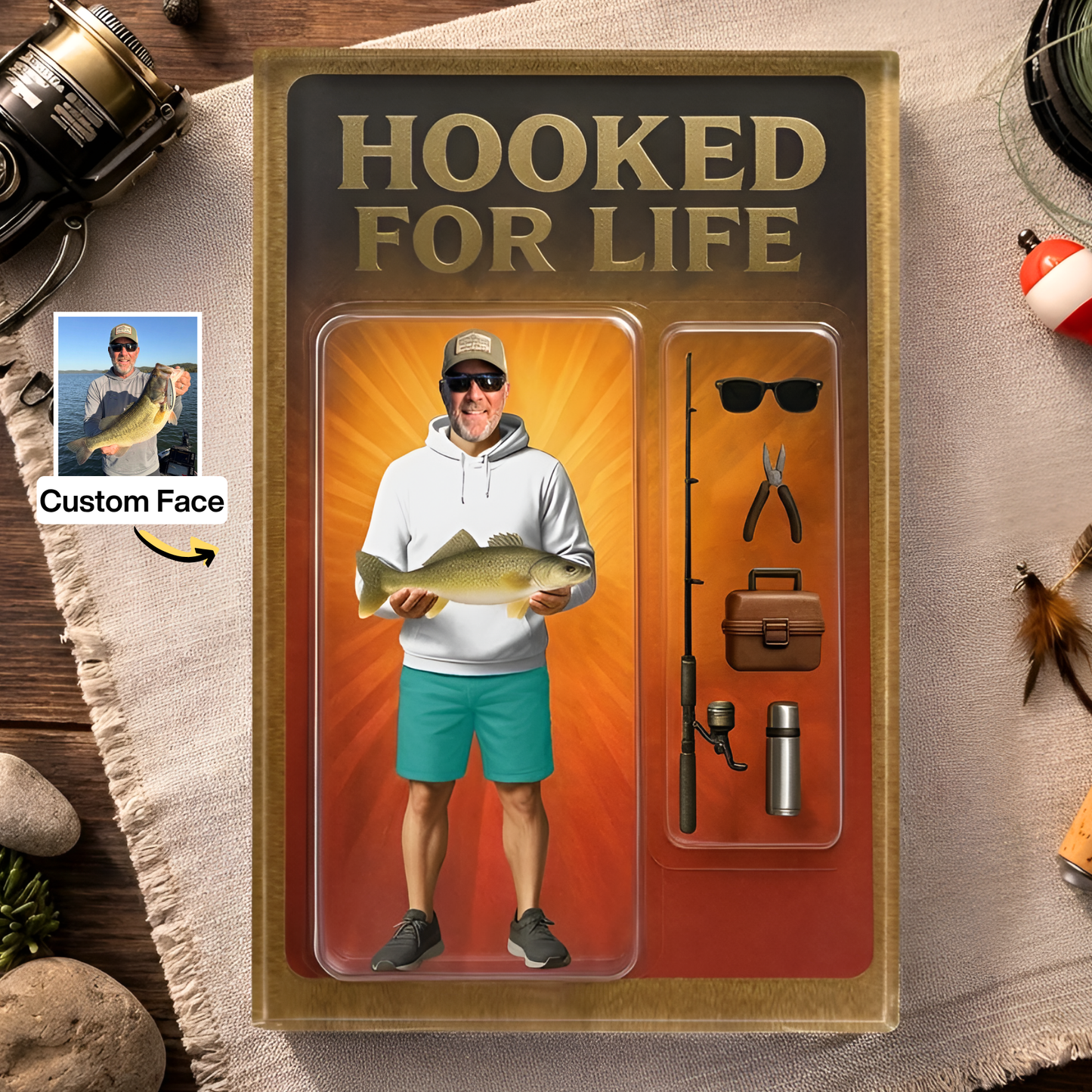 Custom Face Fishing Photo - Personalized Acrylic Plaque