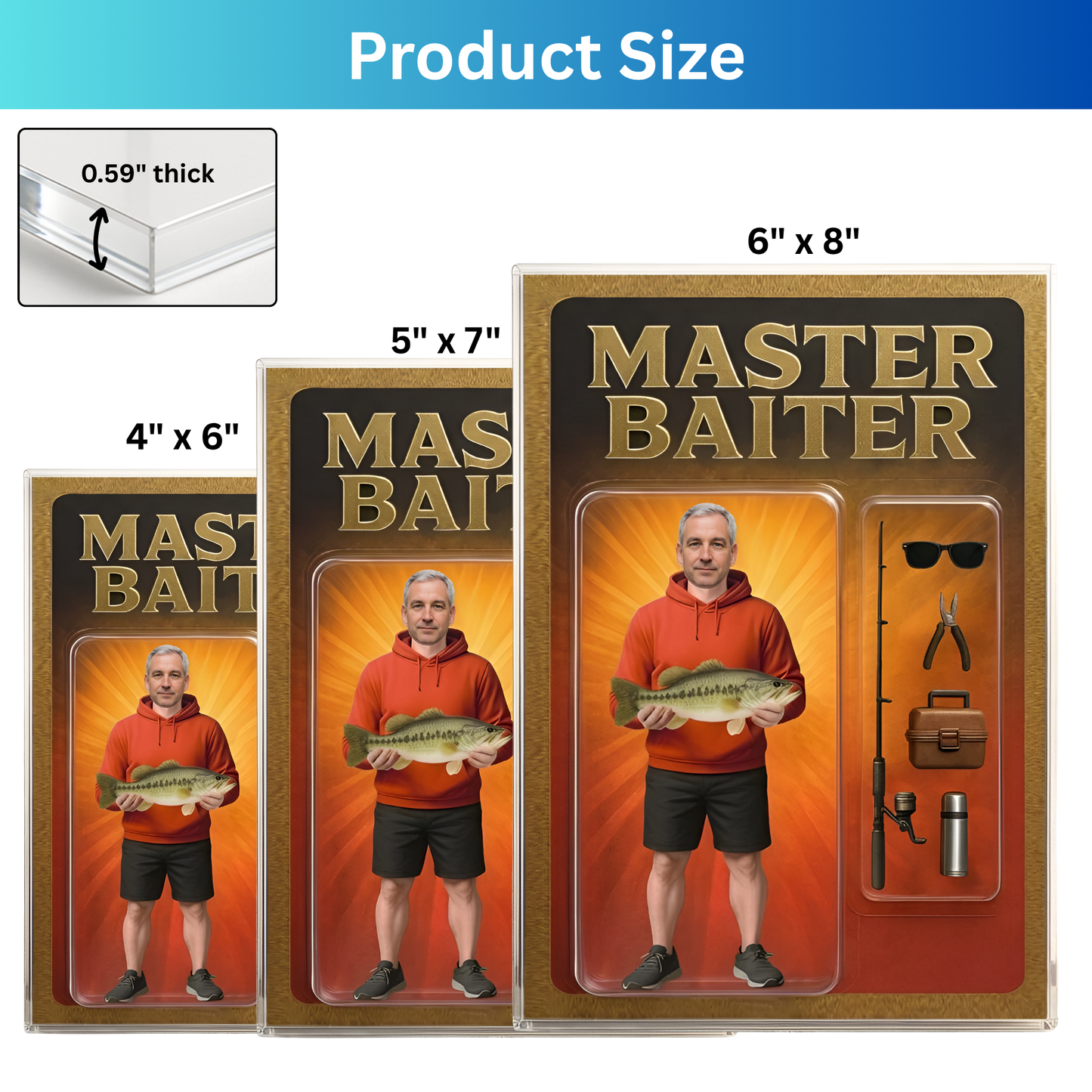 Custom Face Fishing Photo - Personalized Acrylic Plaque