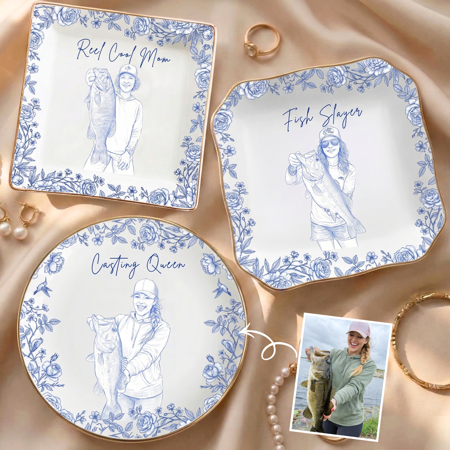 Casting Queen Custom Photo Ring Dish Gift For Her - Personalized Photo Jewelry Dish